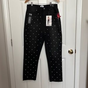 Simple Society Super High-Waist Rhinestone Mom Jeans